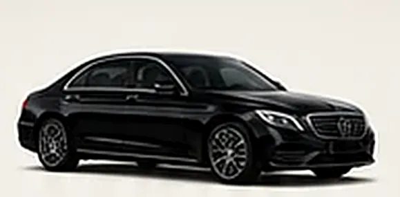 Black Mercedes S-Class executive sedan